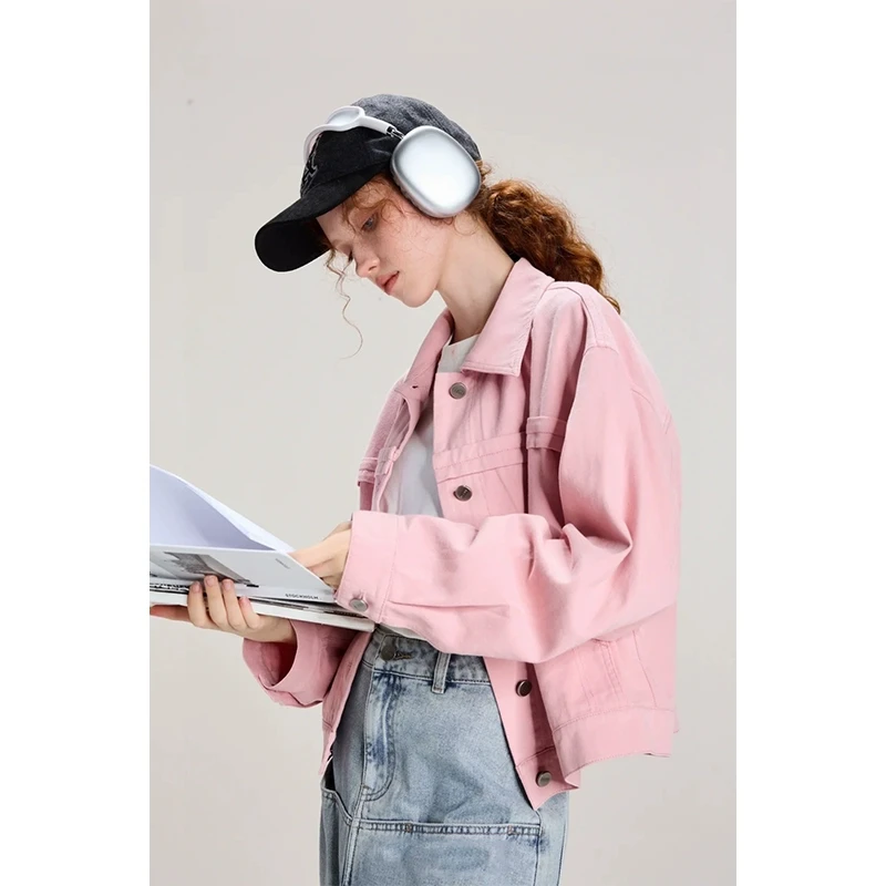 【Fy】韩版翻领牛仔减龄气质外套2025春季新款专柜撤柜品牌女装