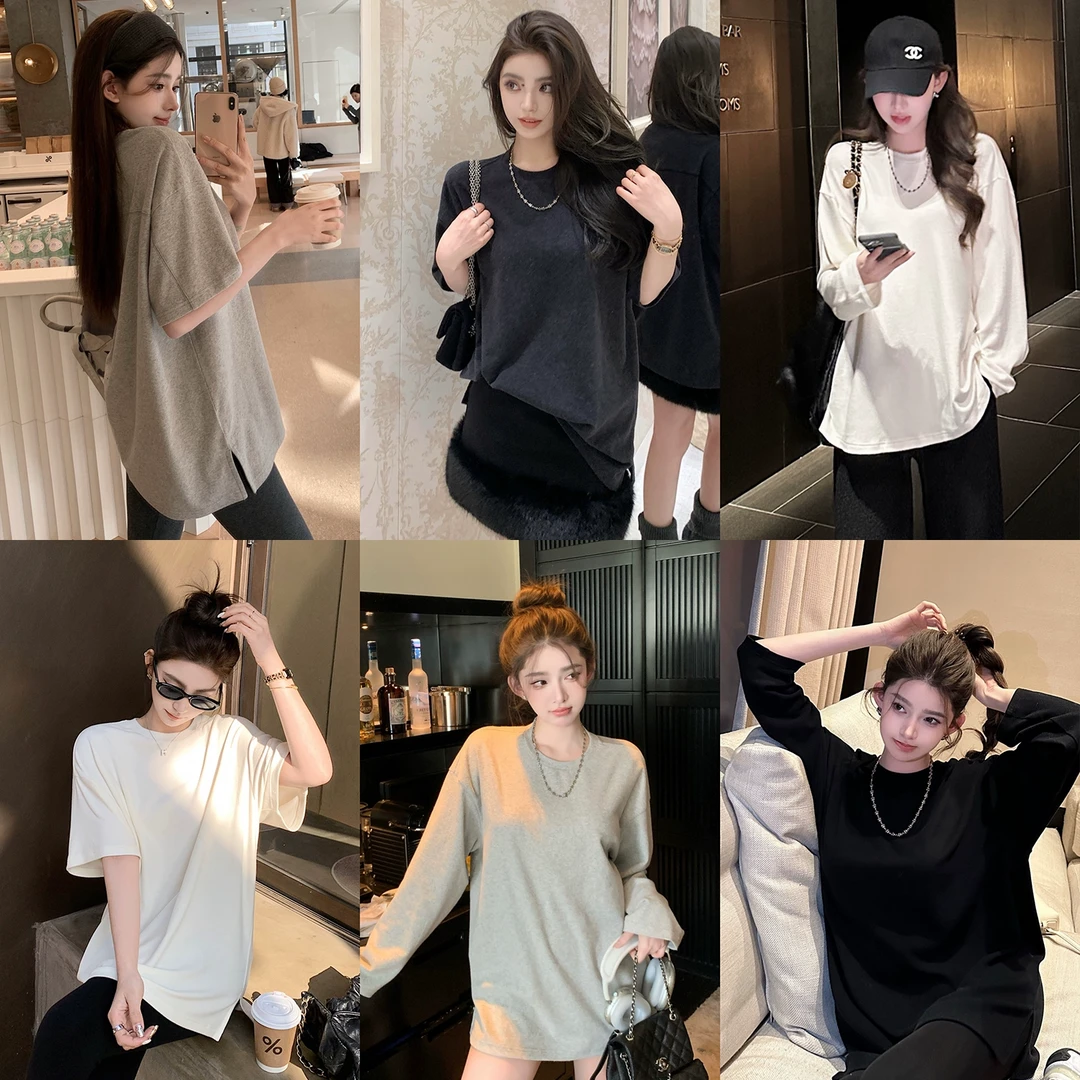 Lilylikes 独家面料 早春款高级感纯色基础长短袖T恤