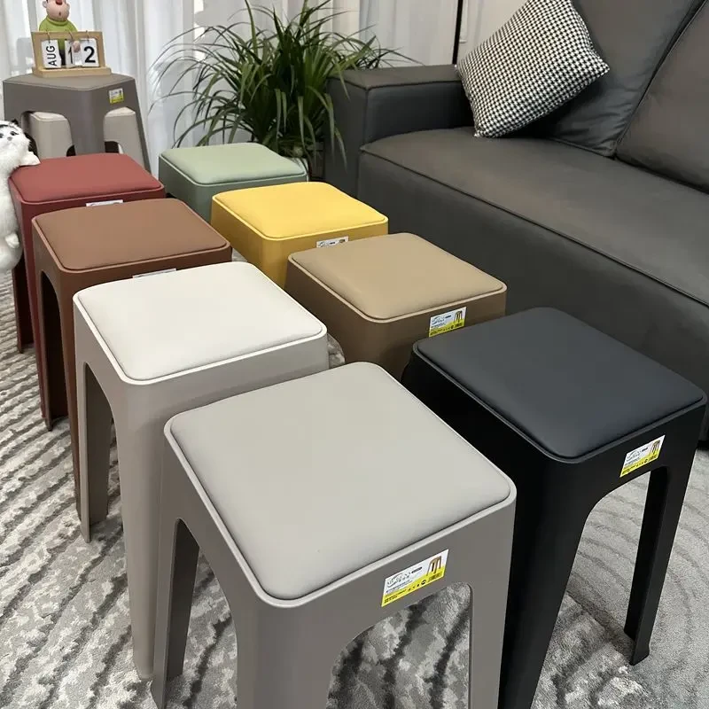 餐凳1张起包邮蛋白皮软包座面加厚凳子时尚家用网红软包可叠放凳