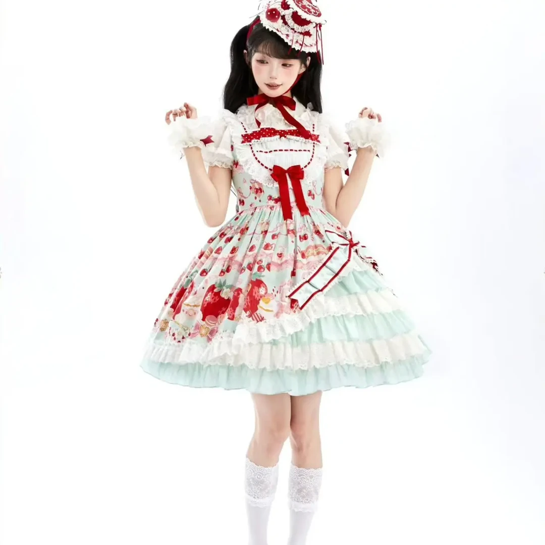 仲夏物语草莓momo派对薄荷色