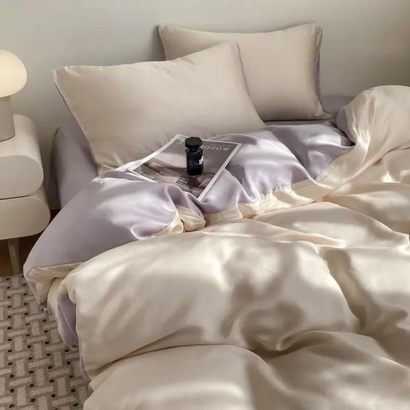 2025新款冰丝四件套夏天轻奢高级感丝滑裸睡被套床夏季床上三件套