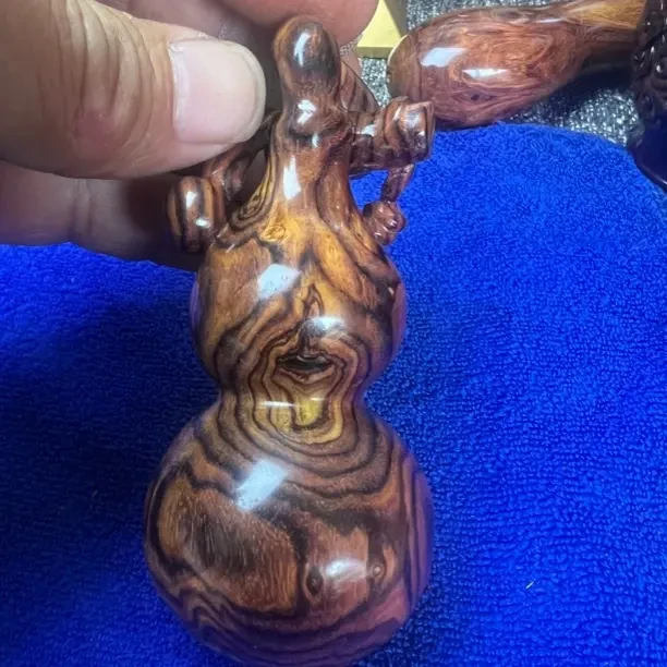 黄花梨龙头葫芦木雕手把件摆件