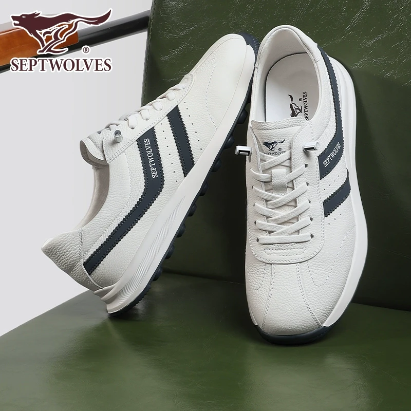 七匹狼男鞋男士新款运动休闲鞋轻便软底真皮皮鞋男秋季透气旅游鞋