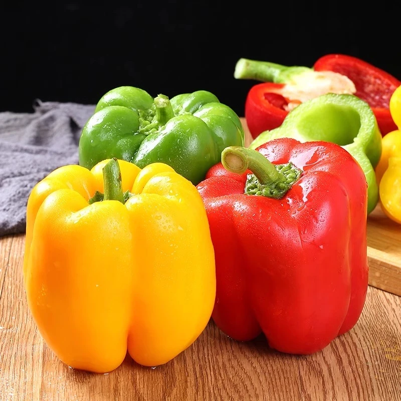 山东寿光新鲜彩椒水果甜椒水果椒现摘生吃不辣灯笼椒红椒黄椒圆椒