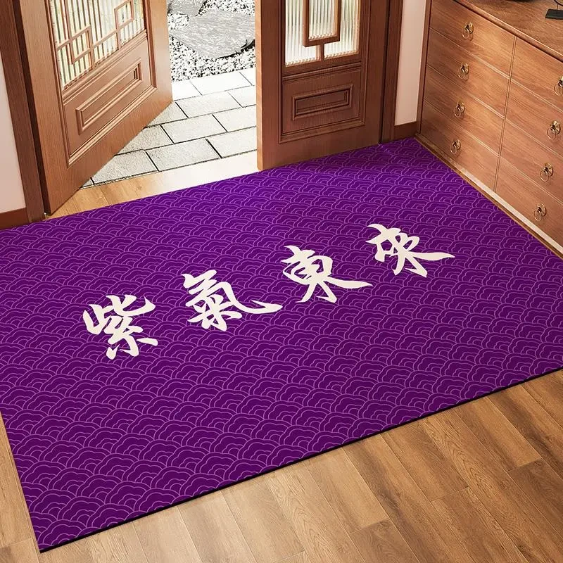 紫色风水入户门地垫硅藻泥防滑耐脏进门口玄关垫地毯自由裁剪脚垫