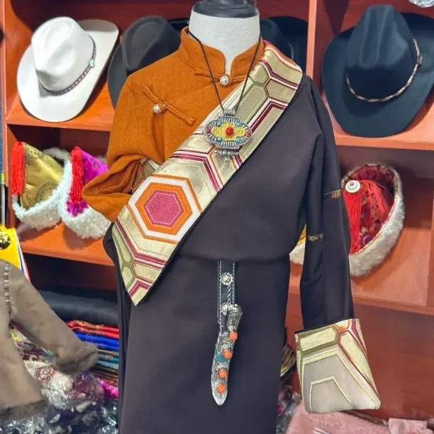 高端天麻藏袍定制款藏式传统