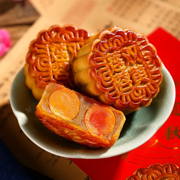 正宗广式双蛋黄莲蓉月饼传统中秋手工大月饼零食糕点