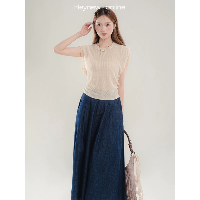 【年底宠粉福利】圆领露腰系带短袖针织衫-LY032