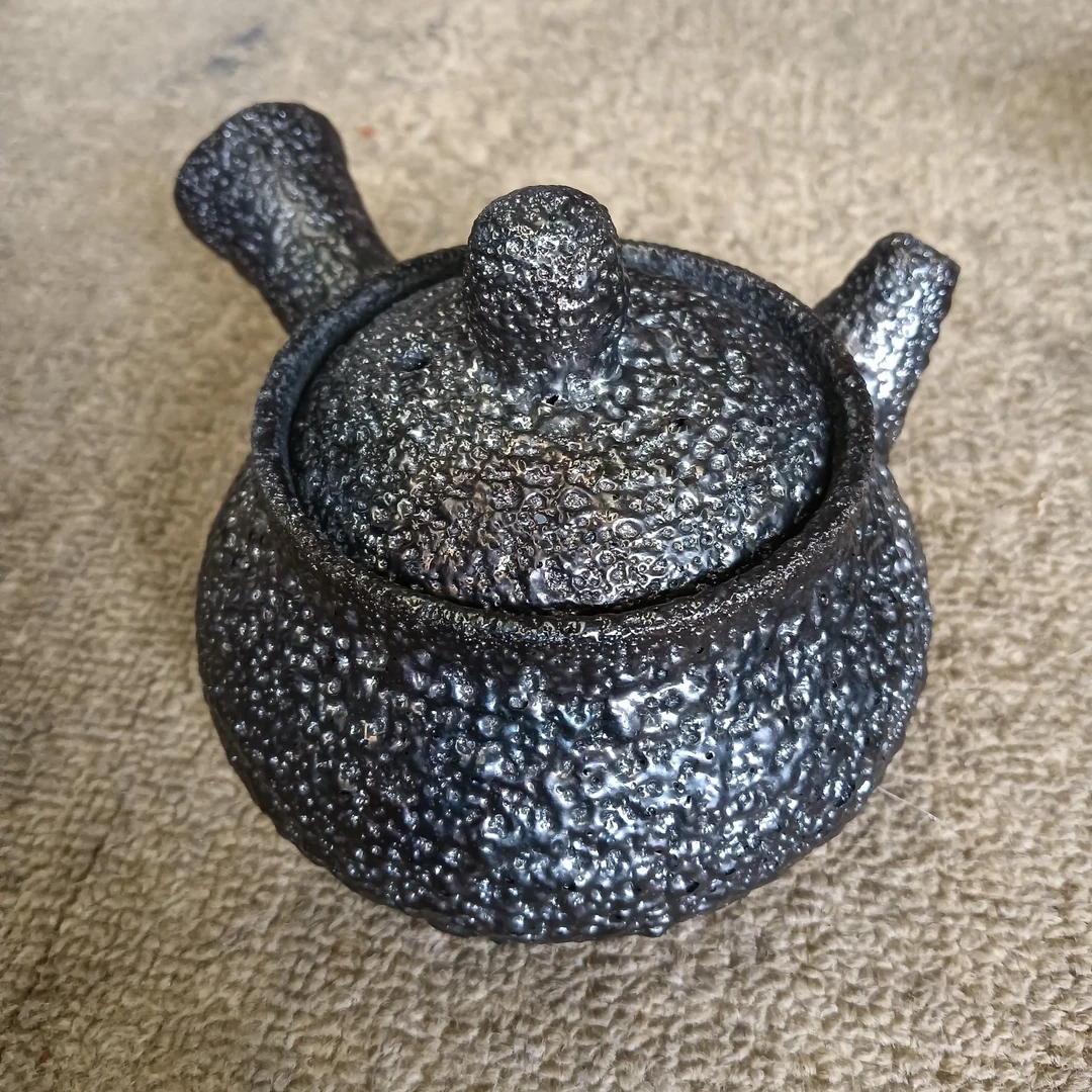 黑砂茶具侧把壶二次木屑还原烧制容量280毫升