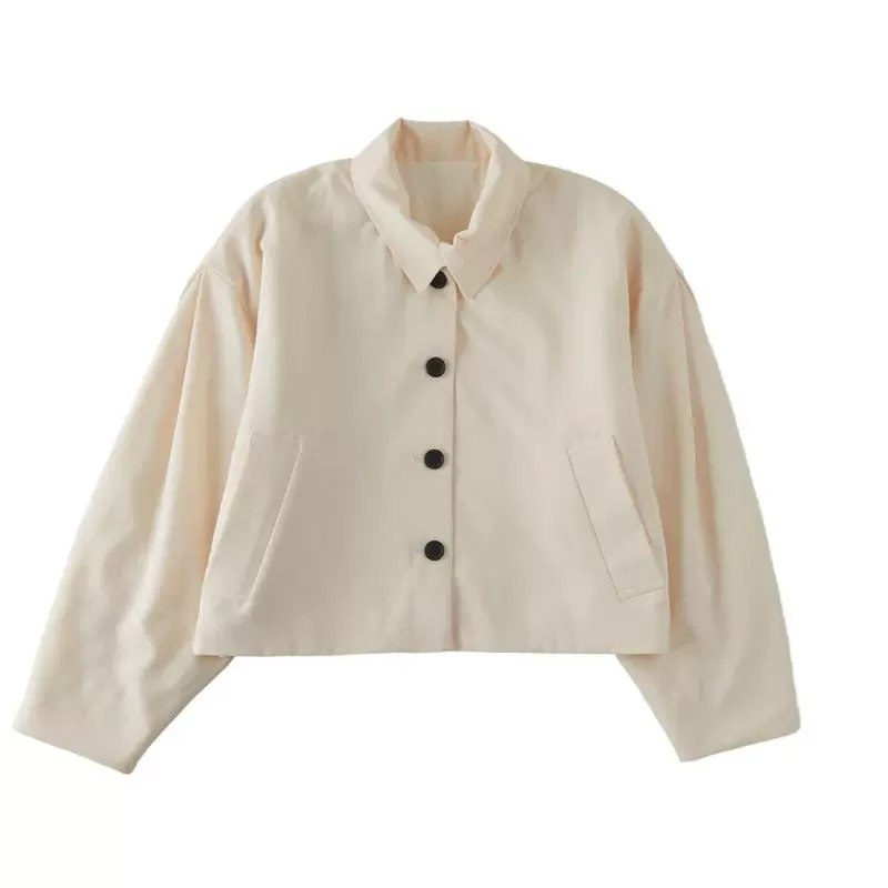 日单贵牌 单排扣 短款 薄款夹棉 小棉衣 外套49X