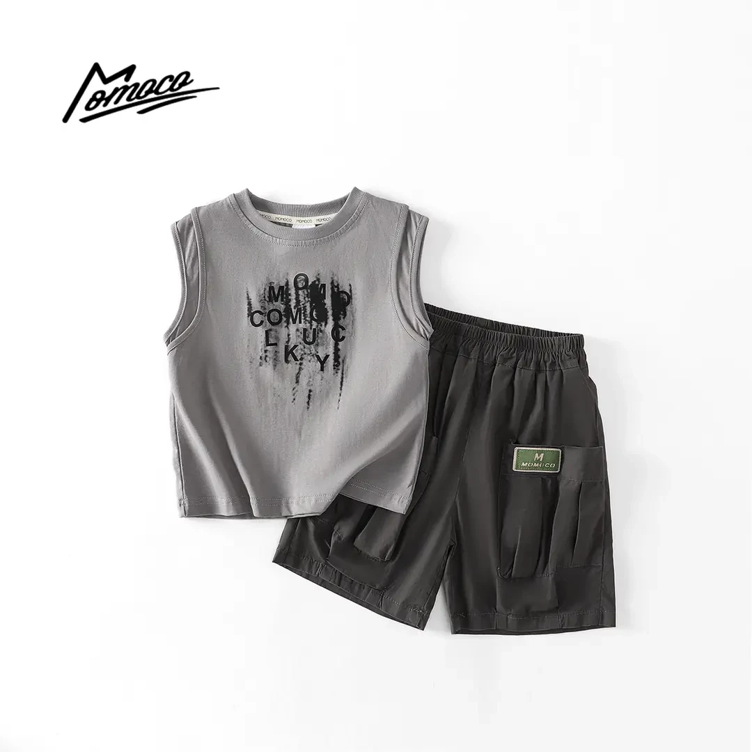 MOMOCO童装夏季儿童时尚洋气韩版时尚两件套无袖套装77230233020