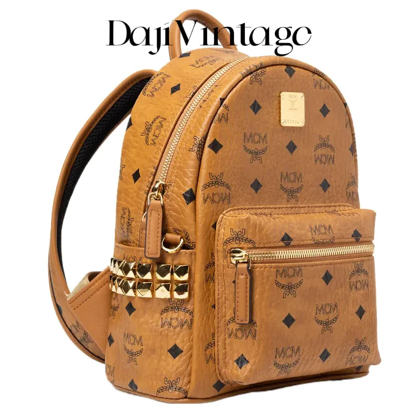 大吉中古/mcm干邑色mini双肩包