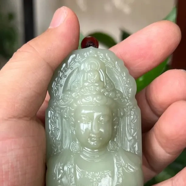 和田玉观音男女款度母观音玉佩可做礼物