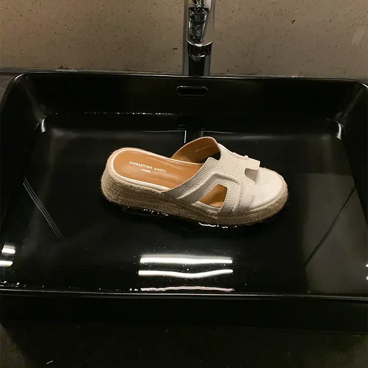 【SHEII】一字型露思同款厚款女鞋高跟夏季厚底外穿ins潮牌百搭女鞋