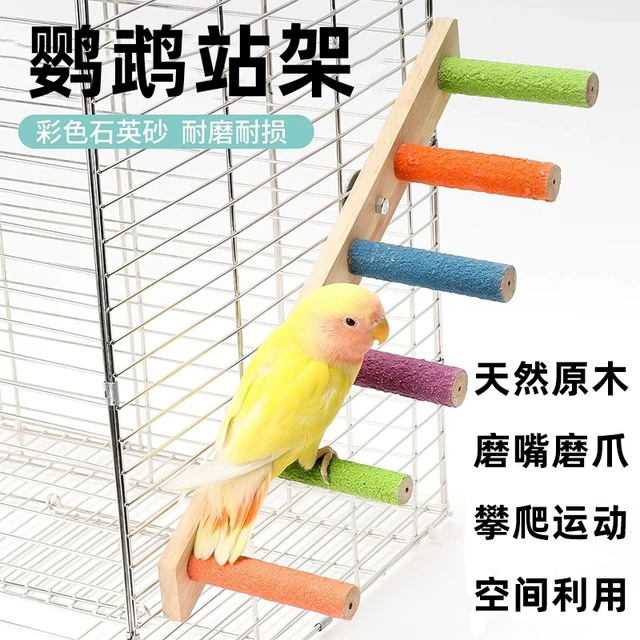 鹦鹉站架杆鸟攀爬梯磨爪棒秋千站台牡丹玄凤专用解闷自嗨益智玩具