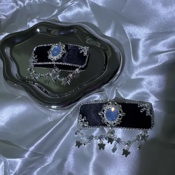 重工镶钻民族长款流苏侧边发夹头饰