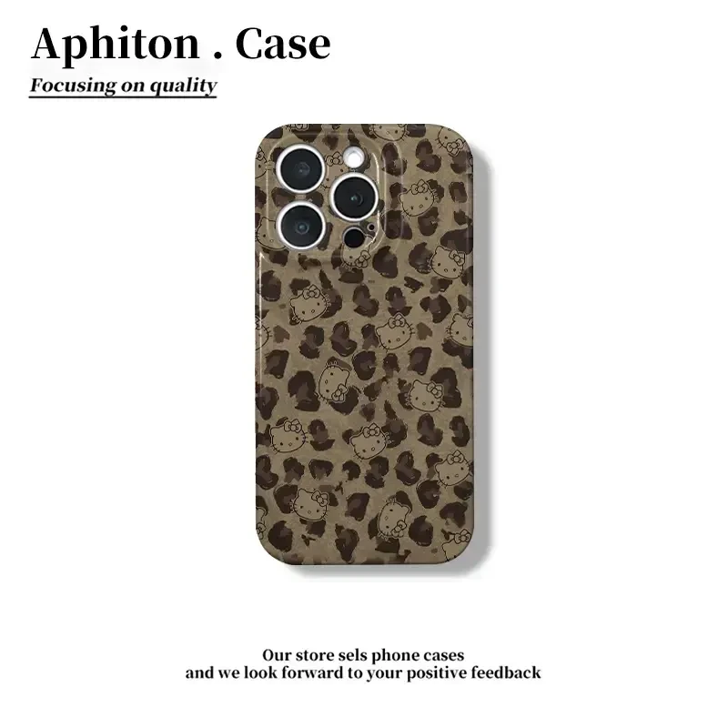 UWCYXOM棕色豹纹kt头适用苹果1716菲林硬手机壳华为vivoppo小米15