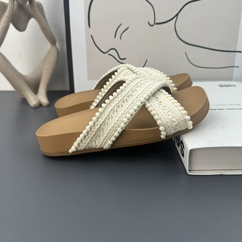 手工编织高级感拖鞋外穿软底凉拖鞋女2025夏季新款夏威夷沙滩拖鞋
