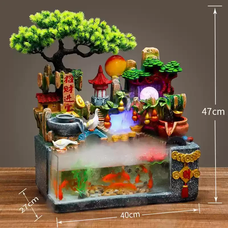 雾化加湿器客厅室内家居装饰品电视柜旁桌面流水摆件乔迁开业礼物