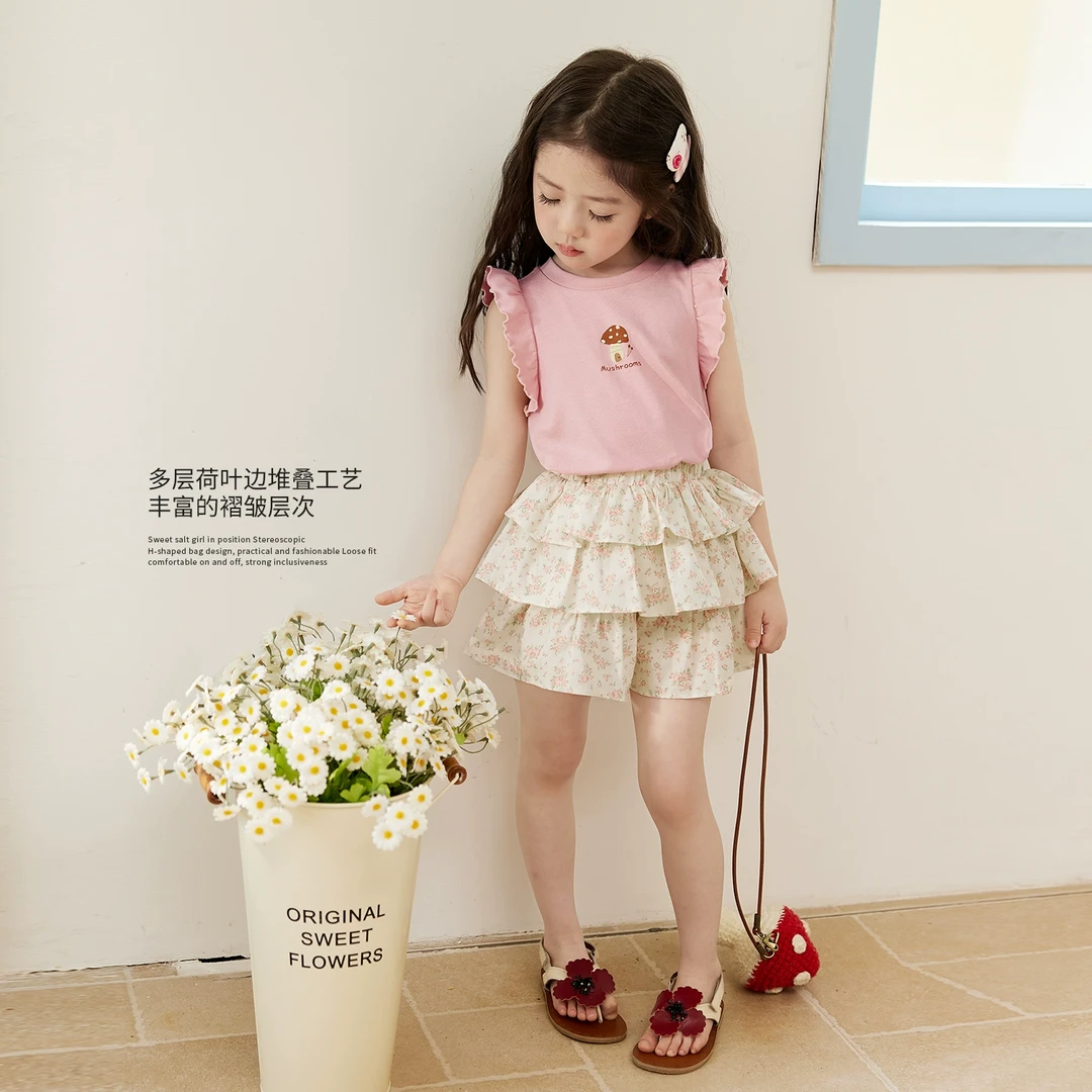 小O宝Okids童装 宝宝碎花短裤2025夏季新款儿童蛋糕裤子 OS534130