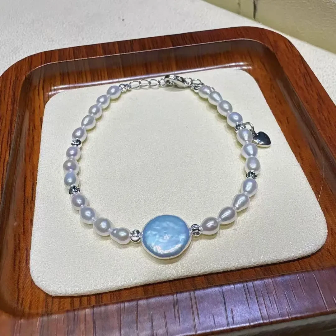 天然无核淡水珍珠百搭米珠手链隔珠