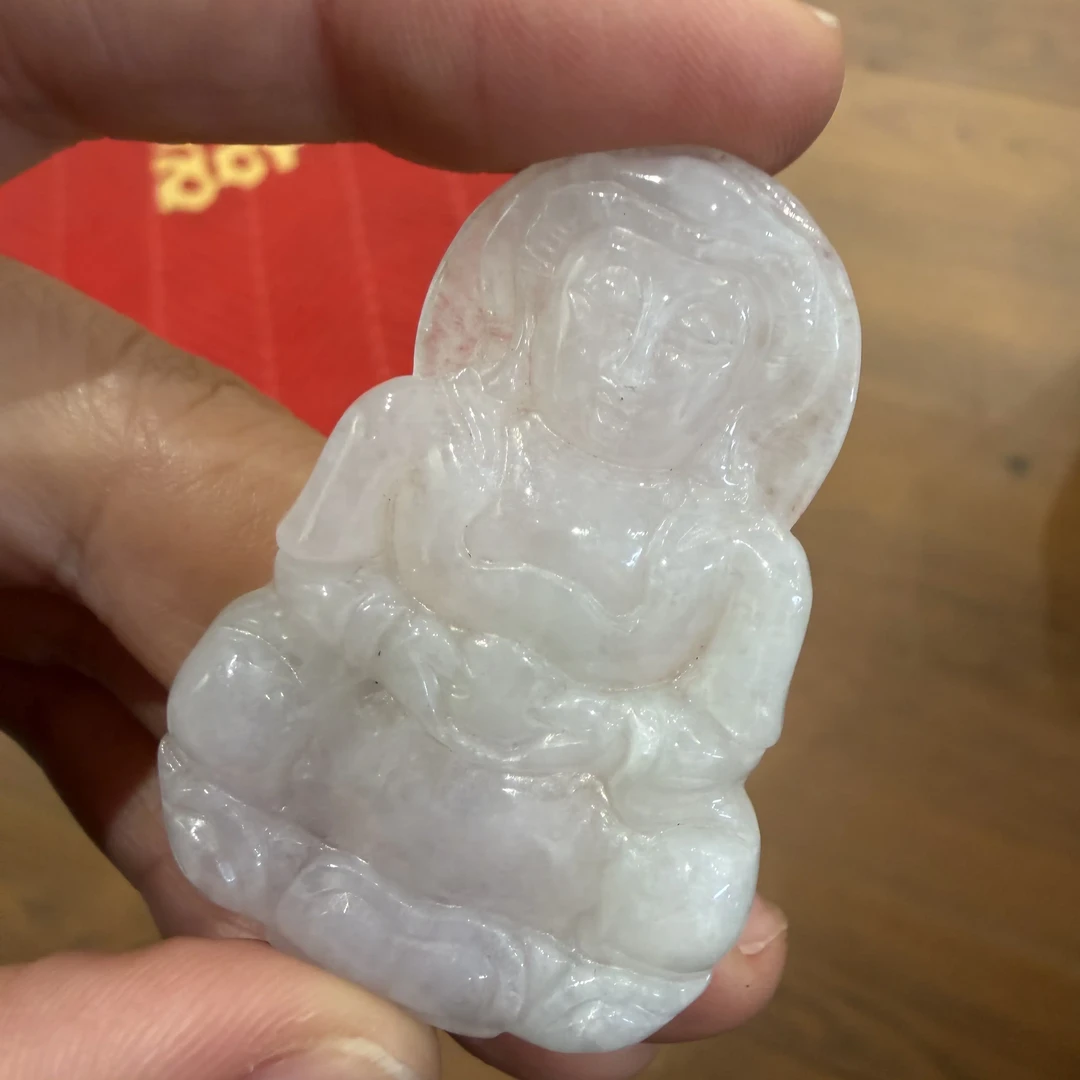 天然A货翡翠观音牌吊坠2993