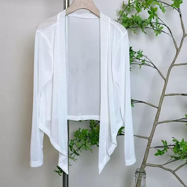 冰丝感防晒网纱小开衫上衣女外套薄款披肩空调衫短款（活动款）