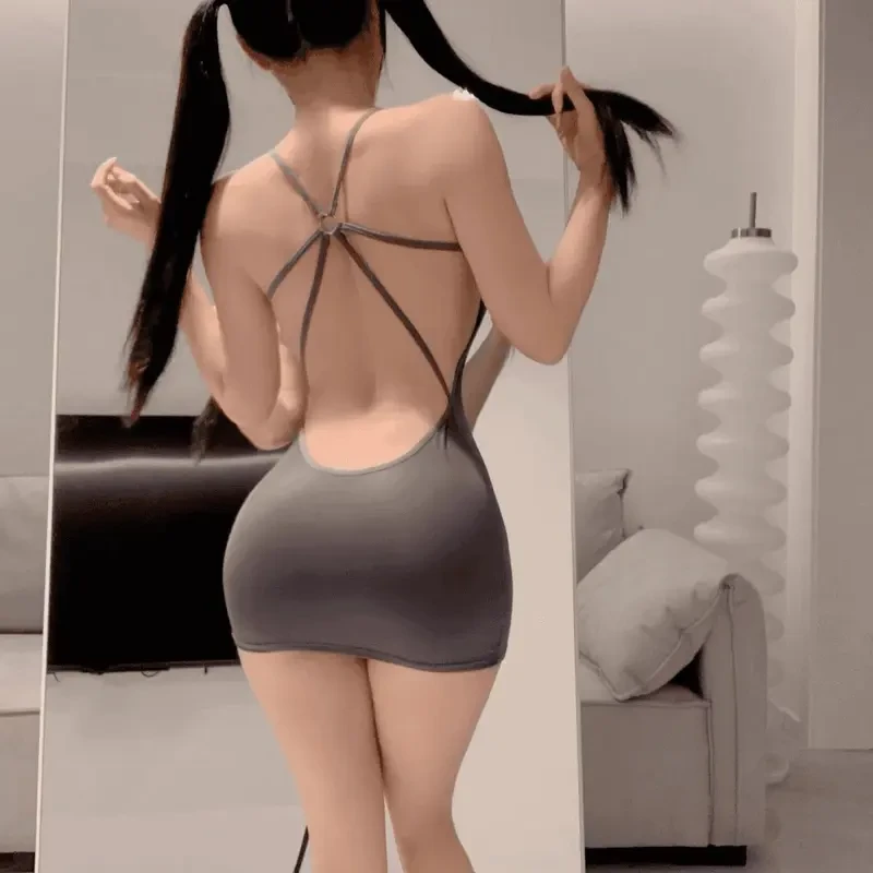 萝莉包臀睡裙2025新款吊带紧身可爱甜辣收腰显瘦修身超短裙