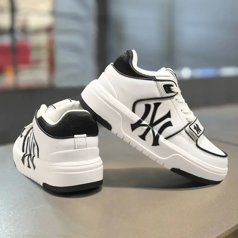 【莆系潮鞋】纽约洋基队学长小白鞋男春季2025新款厚底增高系带透气