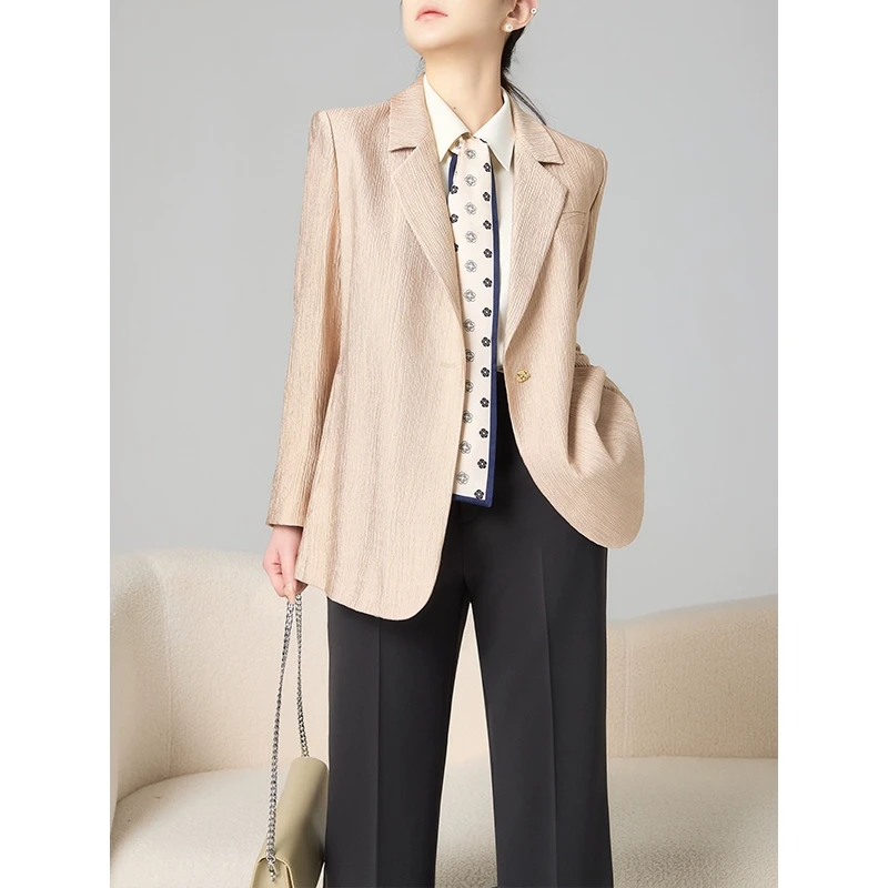 老敏哥肌理感西装外套微通勤简约高级春装西装外套女S01316706