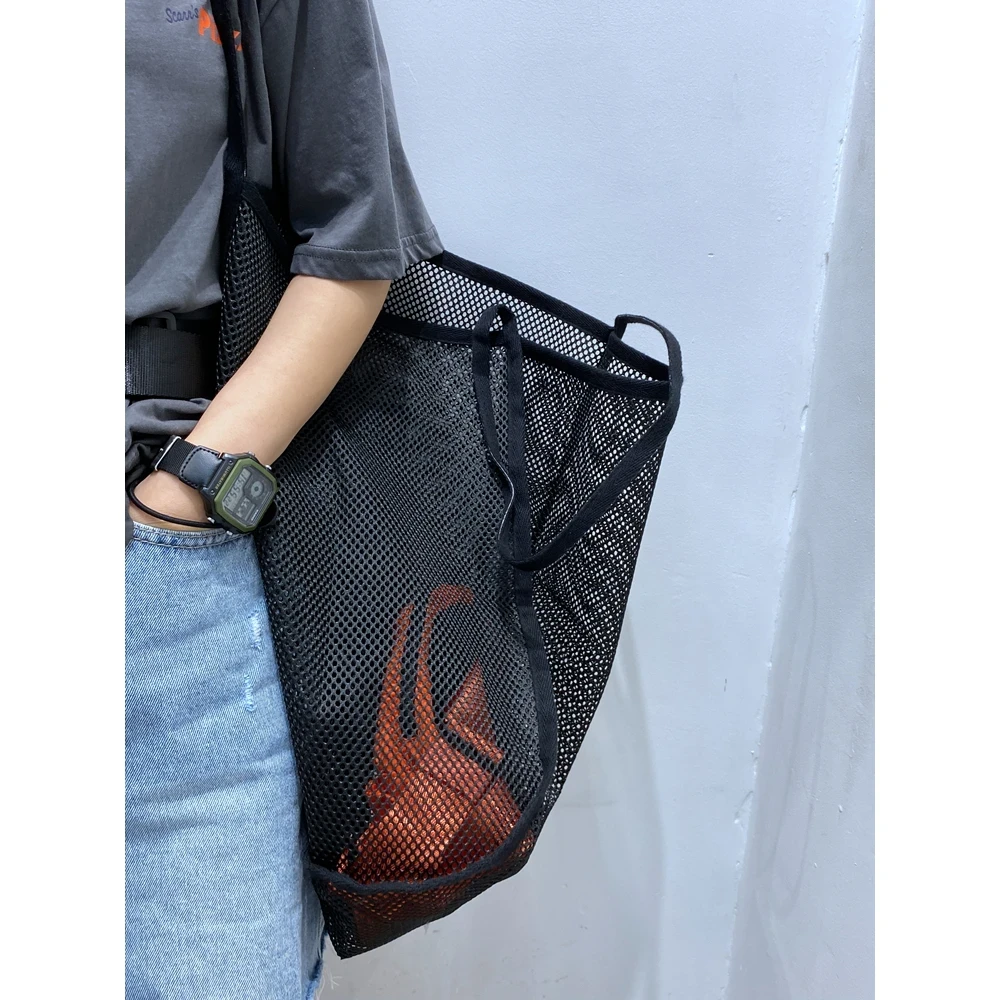 2025夏季新款网红爆款INS特别黑色网包单肩挎包购物袋百搭新W344
