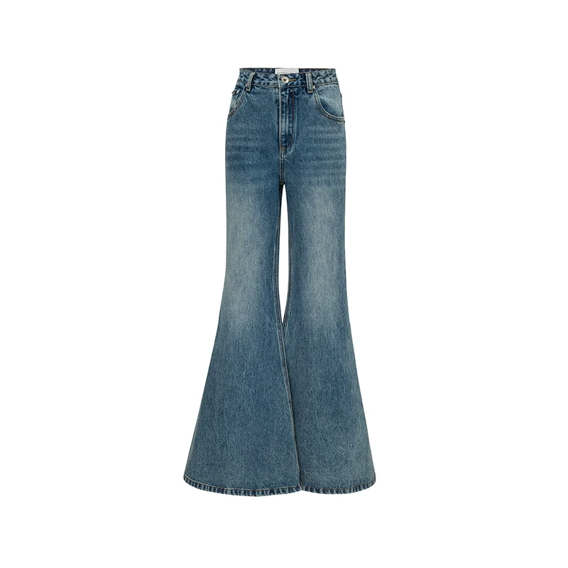 【RODERIC WONG】noundnound时尚复古水洗休闲喇叭裤2025春季女新款