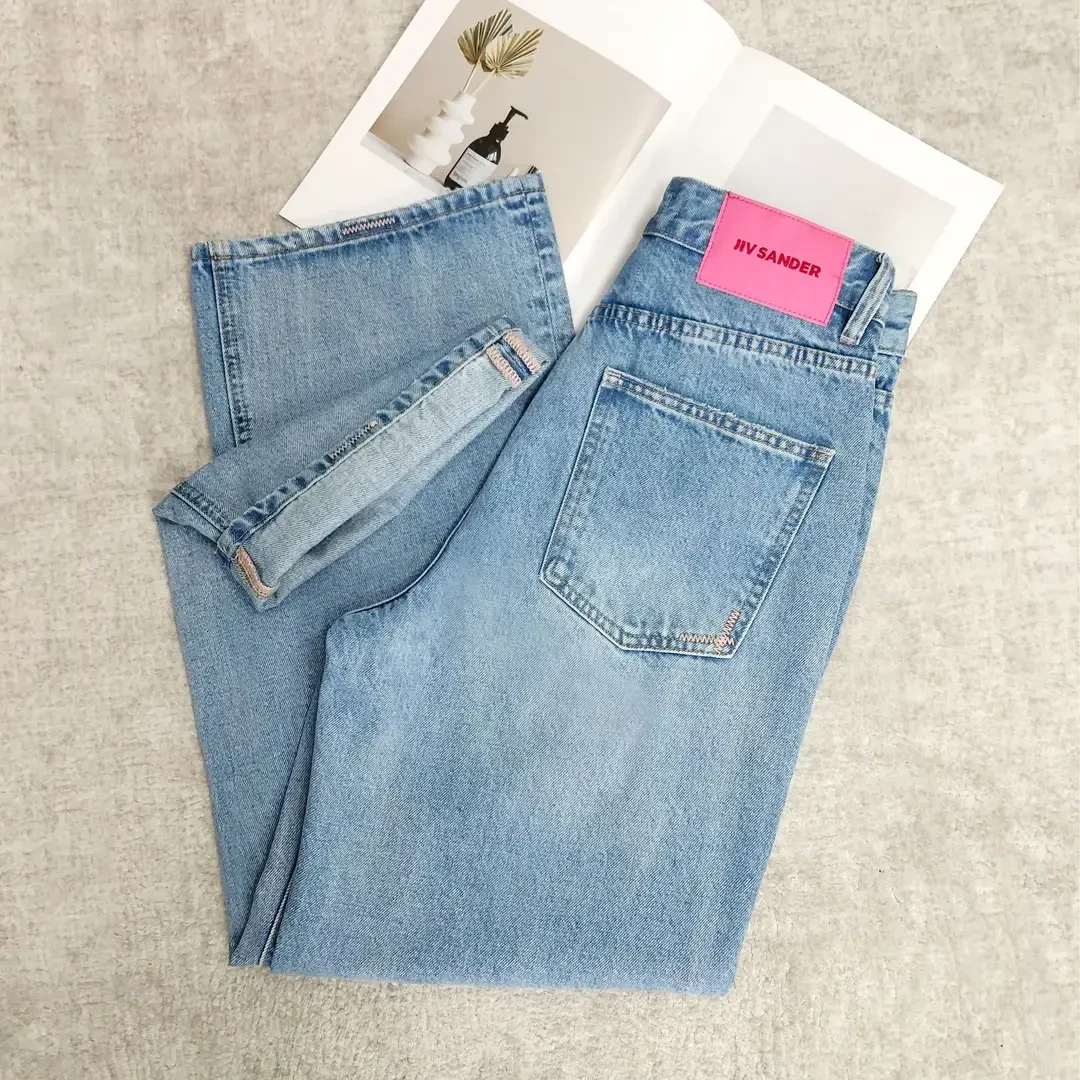 XD【381】花66 定会回购.春款新款无弹时尚百搭宽松窄版阔腿牛仔裤