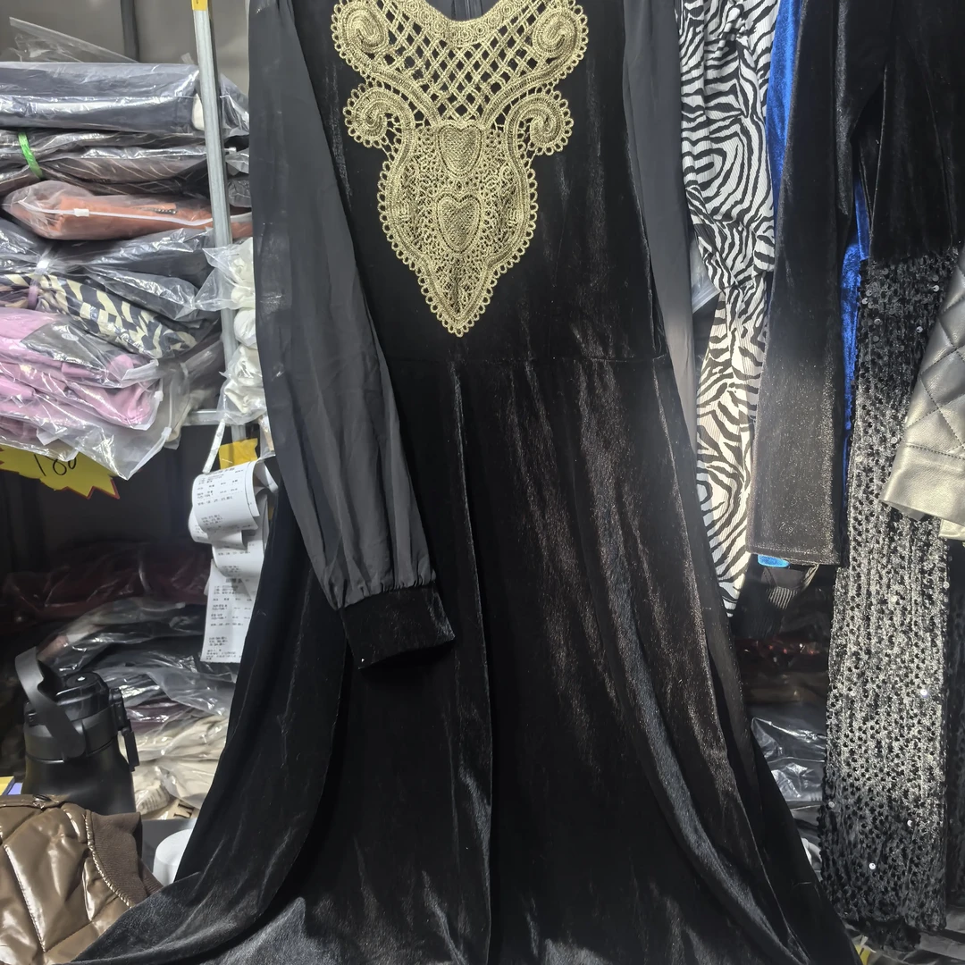 新款国风复古丝绒修身显瘦气质包臀连衣裙