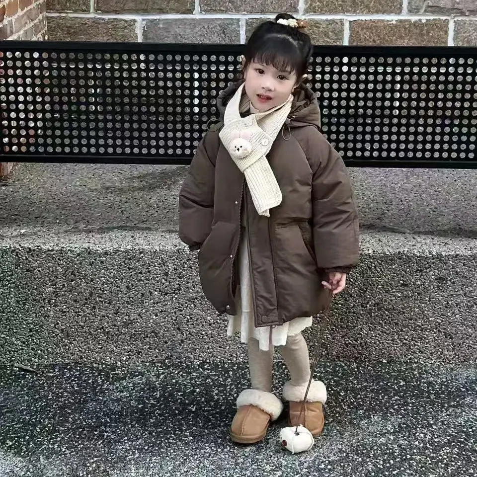 韩版常规款羽绒服宝宝百搭保暖时尚冬装纯色秋冬儿童女童