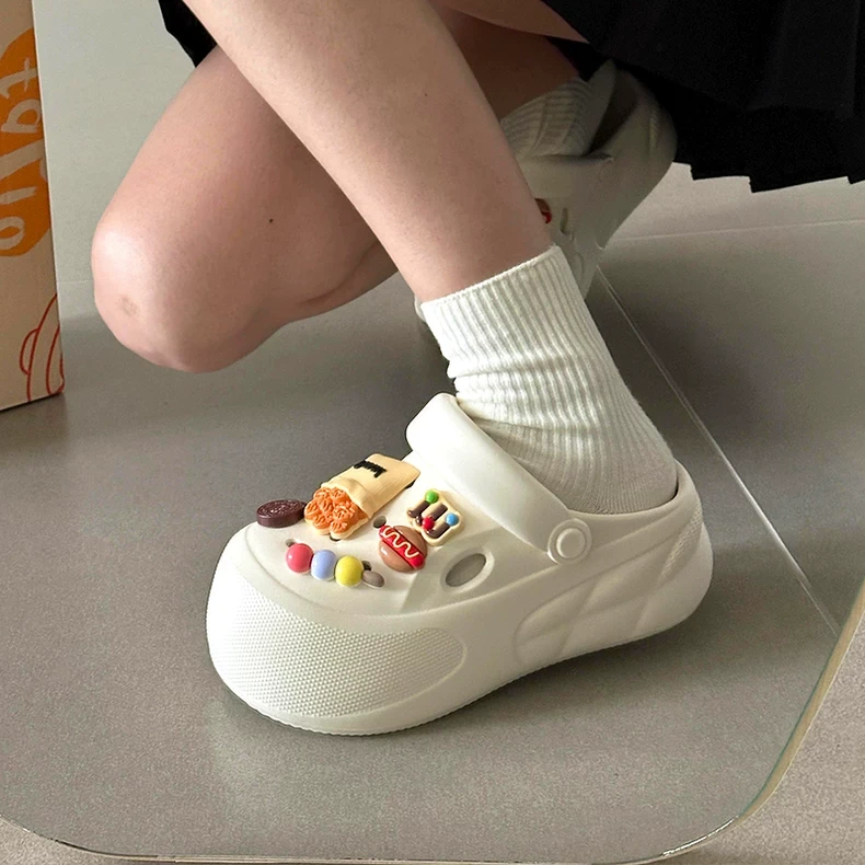 厚底洞洞鞋女外穿eva防滑防臭增高2025新款夏季踩屎感包头凉拖鞋