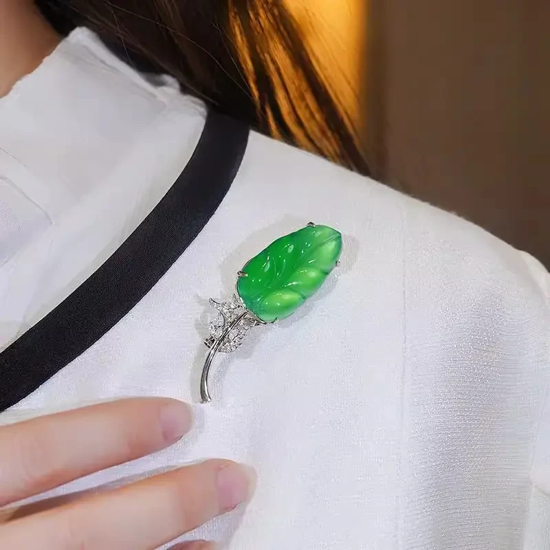 铜合金胸针 绿色复古胸针小众国潮民族风时尚轻奢气质高级感首饰