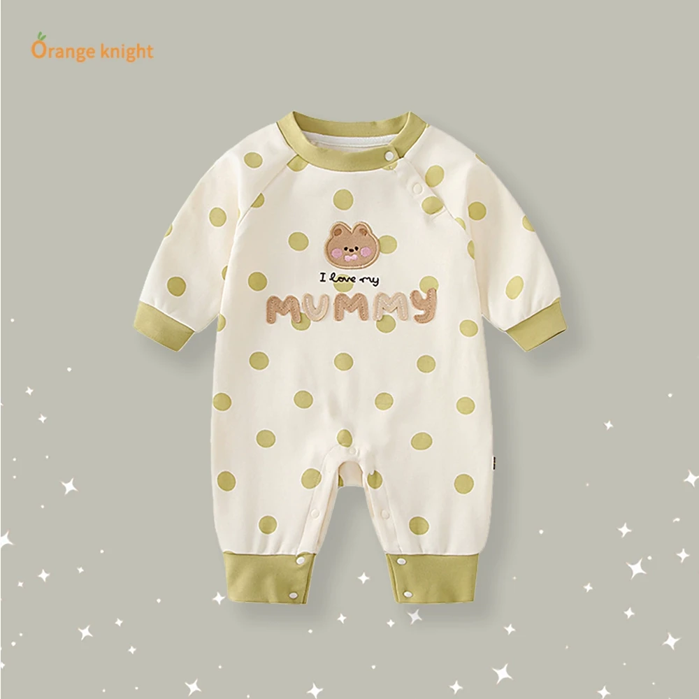 小月龄男女宝宝春秋季衣服卡通可爱休闲卫衣婴儿长袖连体衣爬服