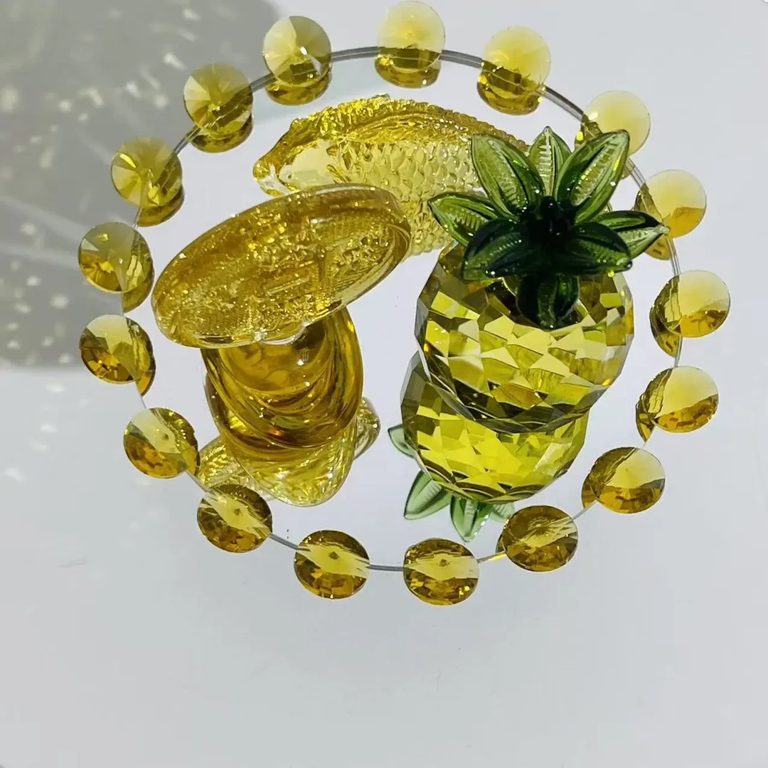 新款旋转水晶菠萝果盘供盘
