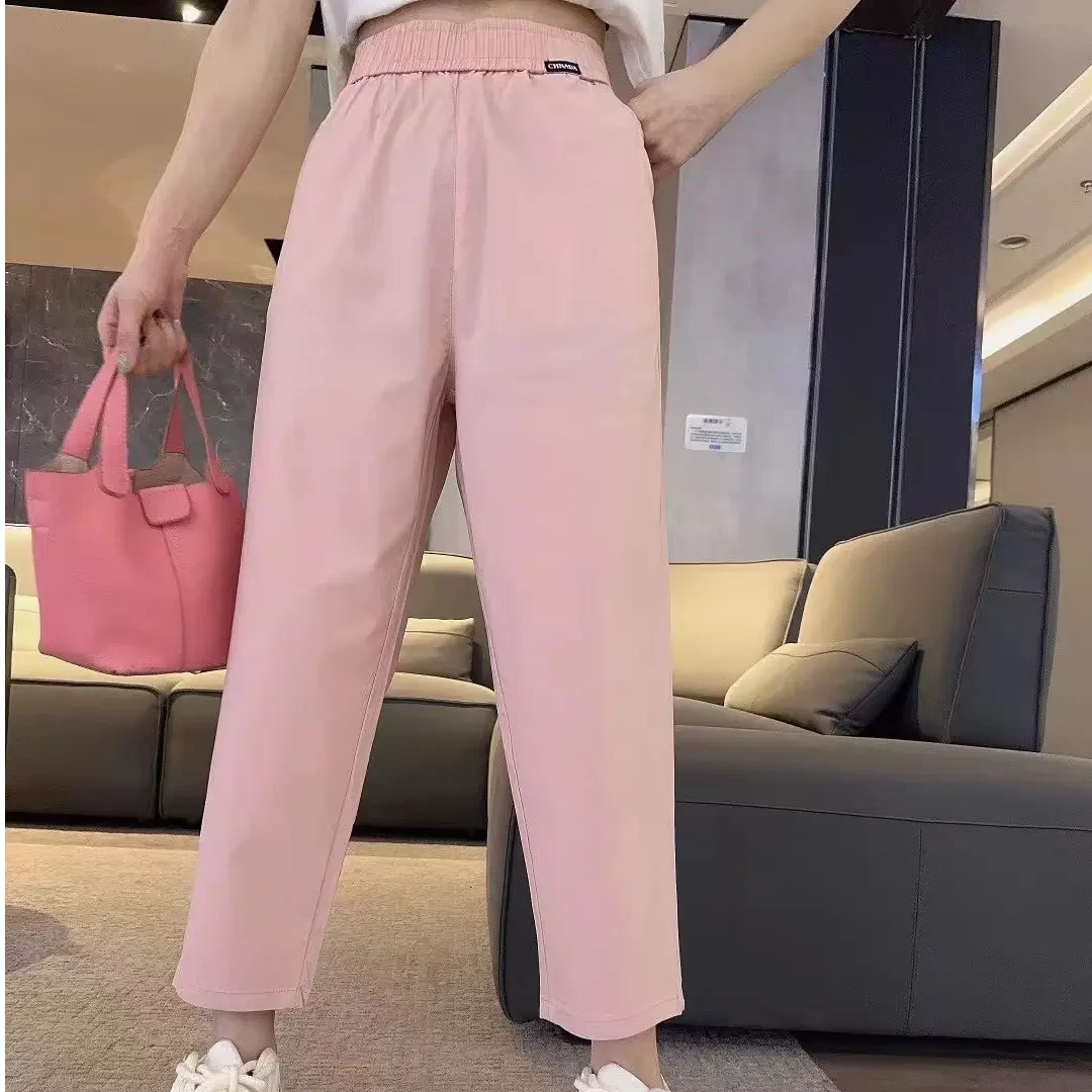 夏季新款大码女装加肥加大高腰显瘦休闲特体萝卜裤