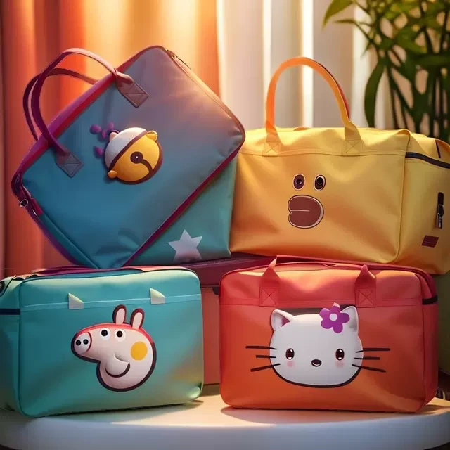 卡通毛毡多功能大号简约时尚轻便百搭收纳旅行包行李袋