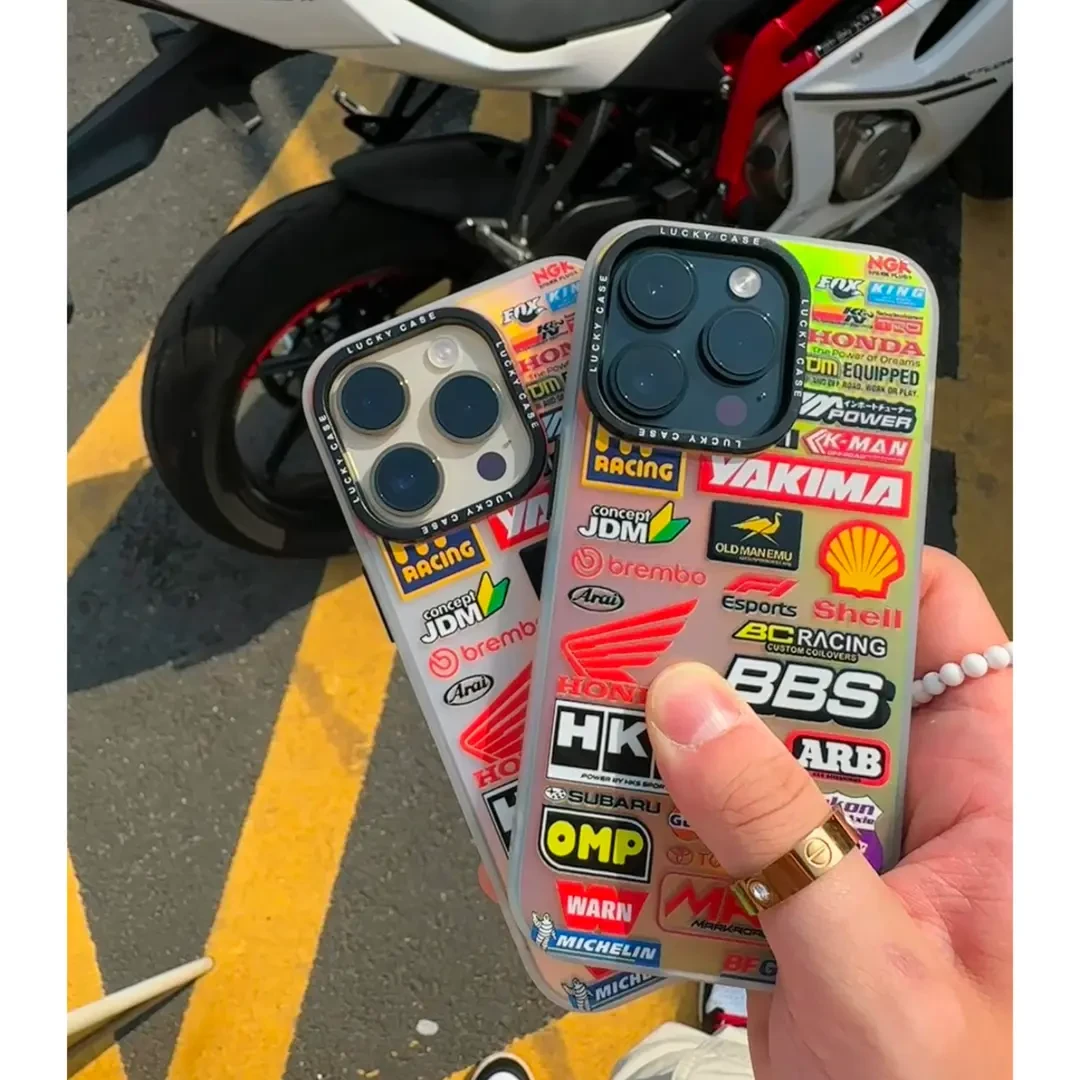 适用ins镭射创意车标苹果16pro手机壳iPhone13套华为vivo小米oppo