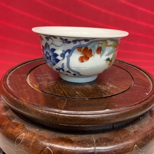 【景德镇】复古青花瓷压手杯