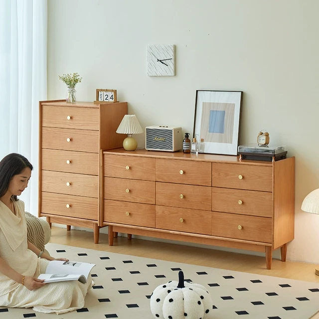 繁丰五斗柜卧室床尾柜实木置物柜客厅储物柜靠墙抽屉柜斗橱收纳柜