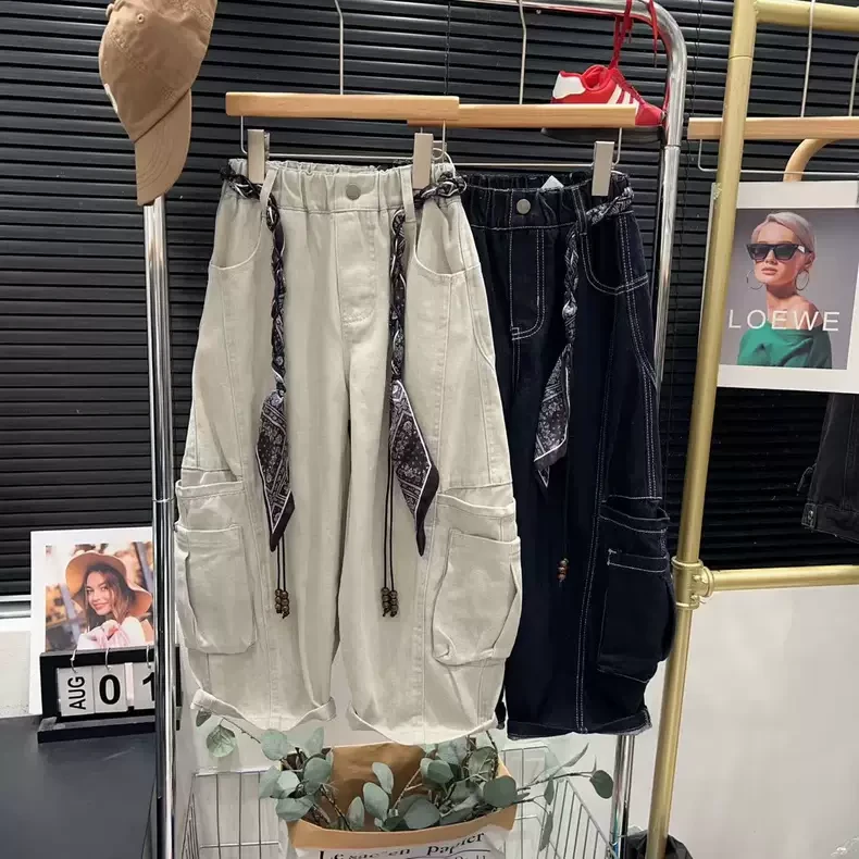 【原版正品】男童裤子女童秋款韩版儿童长裤宽松软牛仔裤休闲裤潮流