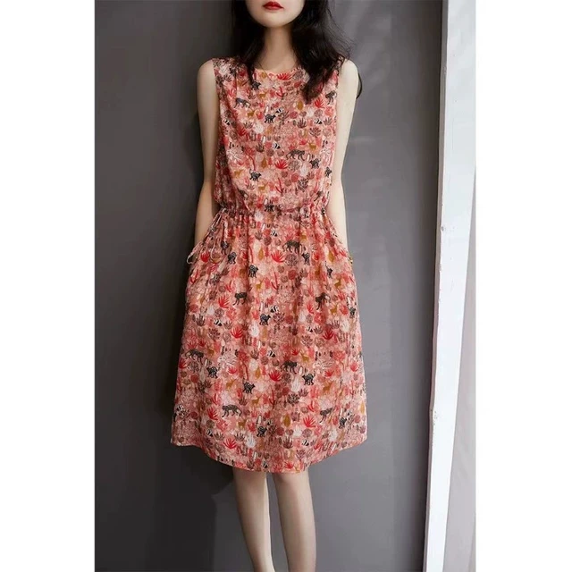 2025夏季新款雪纺碎花连衣裙女收腰显瘦大西北旅游必备衣服新款时