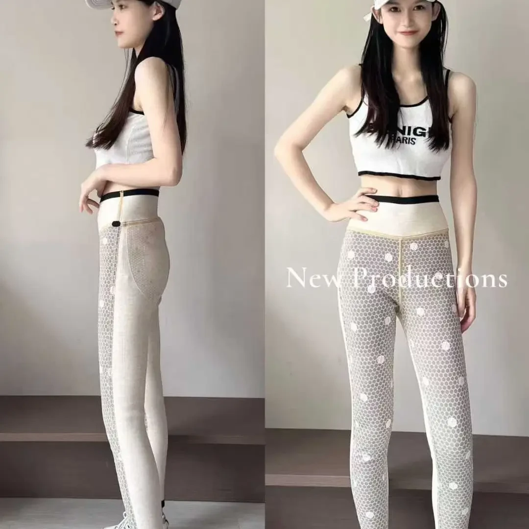 【一条过冬】羊毛蚕丝！羽绒芭比裤！保暖弹力中高腰鲨鱼裤J7136