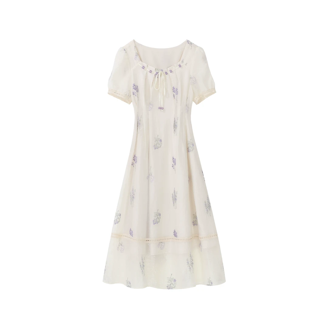 【品牌撤柜款】法式碎花连衣裙女夏季2025新款气质显瘦长裙L37938