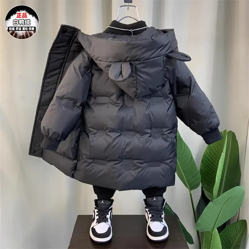 儿童羽绒服男童冬装2025新款宝宝棉袄衣服男孩中长款冬季加厚外套