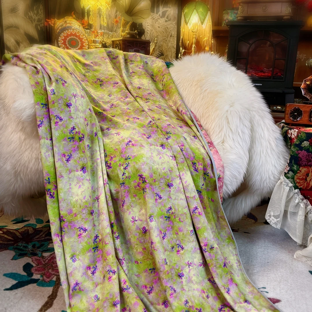 碧玉蝶舞绵绸盖毯被纱布夏凉单人薄款棉绸被婴儿儿童冰丝